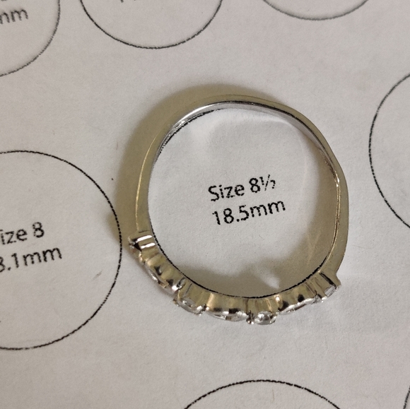 Dainty Sterling Silver Ring Open Work Hearts and CZ - Picture 8 of 14